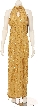 Hanging Tassles Turtle-Neck Evening Gown
