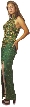 Closed Neck Sequined Formal Dress