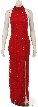 Split Back Hand Beaded Long Formal Dress
