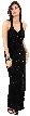 Sequin Beaded Halter Neck Formal Gown with Front Slit — in alternative image