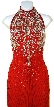 Halter Neck Beaded Formal Dress — in Closeup