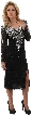 Full Sleeves Medium Length Sequined Cocktail Dress