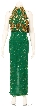 Full Length Turle Neck Fitted Evening Gown
