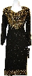 Tea Length Full Sleeves Sequined Formal Dress