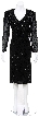 Knee Length Full Sleeves Beaded Tea Length Formal Dress