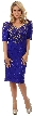 Short Sleeved Handbeaded Short Evening Dress