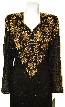Full Sleeves Below Knee Length Sequined Formal Dress — in close up
