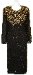 Full Sleeves Below Knee Length Sequined Formal Dress