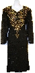 Knee Length Full Sleeves Sequined Formal Dress