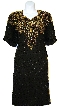 Half Sleeves Knee Length Sequined Formal Party Dress