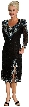 Tea Length Floral Beaded Formal Dress
