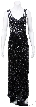 Cutout Straps Hand Beaded/Sequined Long Dress