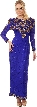 Artistic Sequins Pattern Full Sleeves Long Beaded Gown