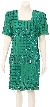 Half Sleeves Knee Length Sequined Cocktail Dress 