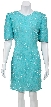 Half Sleeves Short Sequined Dress with Keyhole Back