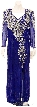 Long Sleeves Fully Beaded Evening Gown with Keyhole Back 