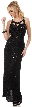 Keyhole Neck Sequins Pattern Long Beaded Formal Dress