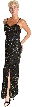 Full Length Beaded Formal Gown with Maze pattern