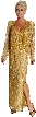 2 Piece Hand Beaded Formal Dress — in Gold
