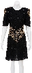 Floral Belted Hand Beaded Short Dress