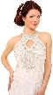 Round Halter Neck Cocktail Dress — in closeup