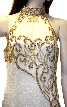 Sequined Silk Beaded Dress with Beautiful Floral Design — in close up