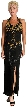 Halter Neck Beaded Long Formal Cocktail Dress with Slit — in Black/Gold