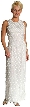 Miniature Flower Beaded Formal Gown — in White