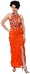 Closed Neck Full Length Beaded Formal Gown