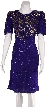 Knee Length Half Sleeves Cocktail Dress — in Royal/Gold
