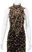 Rich Floral Design Hand Beaded Cocktail Dress — in closeup