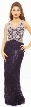 Floral Bead Sleeveless Gown