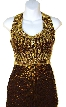Elegant Back U-neck Beaded Formal Long Dress  — in closeup