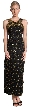 Crossed Front Diagonal Beadwork Formal Beaded Dress