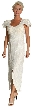 Flutter Sleeves Beaded Formal Dress with U-Cut Hem