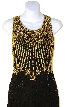 Lined Flower Beaded Formal Gown — in closeup