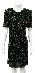 Half Sleeves Tea length Sequined Formal Dress