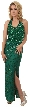 Halter Neck Fully Beaded Formal Cocktail Dress 