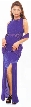 Semi See Thru Waist Beaded Formal Dress — in Royal Blue