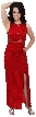 Semi See Thru Waist Beaded Formal Dress