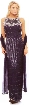 Hand Beaded Sleeveless Formal Gown with Scarf