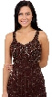 Boxy Beaded Formal Gown with Patterned Bodice  — in closeup