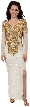 Multiple Flower Beaded Formal Gown