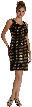 Sleeveless Short Handbeaded Formal Evening Dress — in Black/Gold