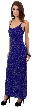 Spaghetti Straps Floral Beaded Pattern Long Formal Dress
