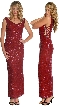 Side Holed V-Low Back Evening Gown