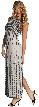 Exquisite Beaded Full Length Formal Cocktail Dress — in Gray/Black