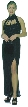 Turtle Neck Long Formal Dress with Cutout Design  — in Black