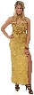 Turtle Neck Long Formal Dress with Cutout Design 