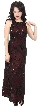 Floral Black Beaded Silk Formal Dress